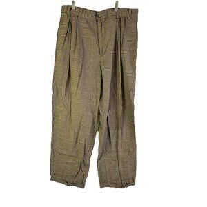 Vintage 90s Calvin Klein Houndstooth Plaid Pleated Pants Rockabilly